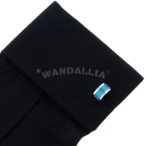 WANDALLIA Spinki do mankietów SP-MN-238 Prostokątne Srebrne Stylowe Męskie WANDALLIA Spinki do mankietów SP-MN-238 Prostokątne Srebrne Stylowe Męskie