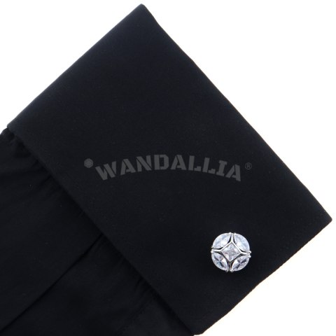 WANDALLIA Spinki do mankietów SP-MN-574 Okrągłe Srebrne Klasyczne Ślubne WANDALLIA Spinki do mankietów SP-MN-574 Okrągłe Srebrne Klasyczne Ślubne