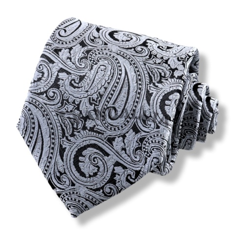 WANDALLIA Krawat Biały Męski Stylowy Klasyczny Biznesowy Formalny Śubny