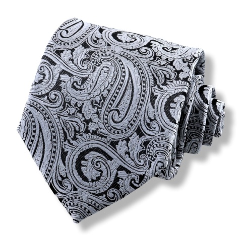 WANDALLIA Krawat Biały Męski Stylowy Klasyczny Biznesowy Formalny Śubny